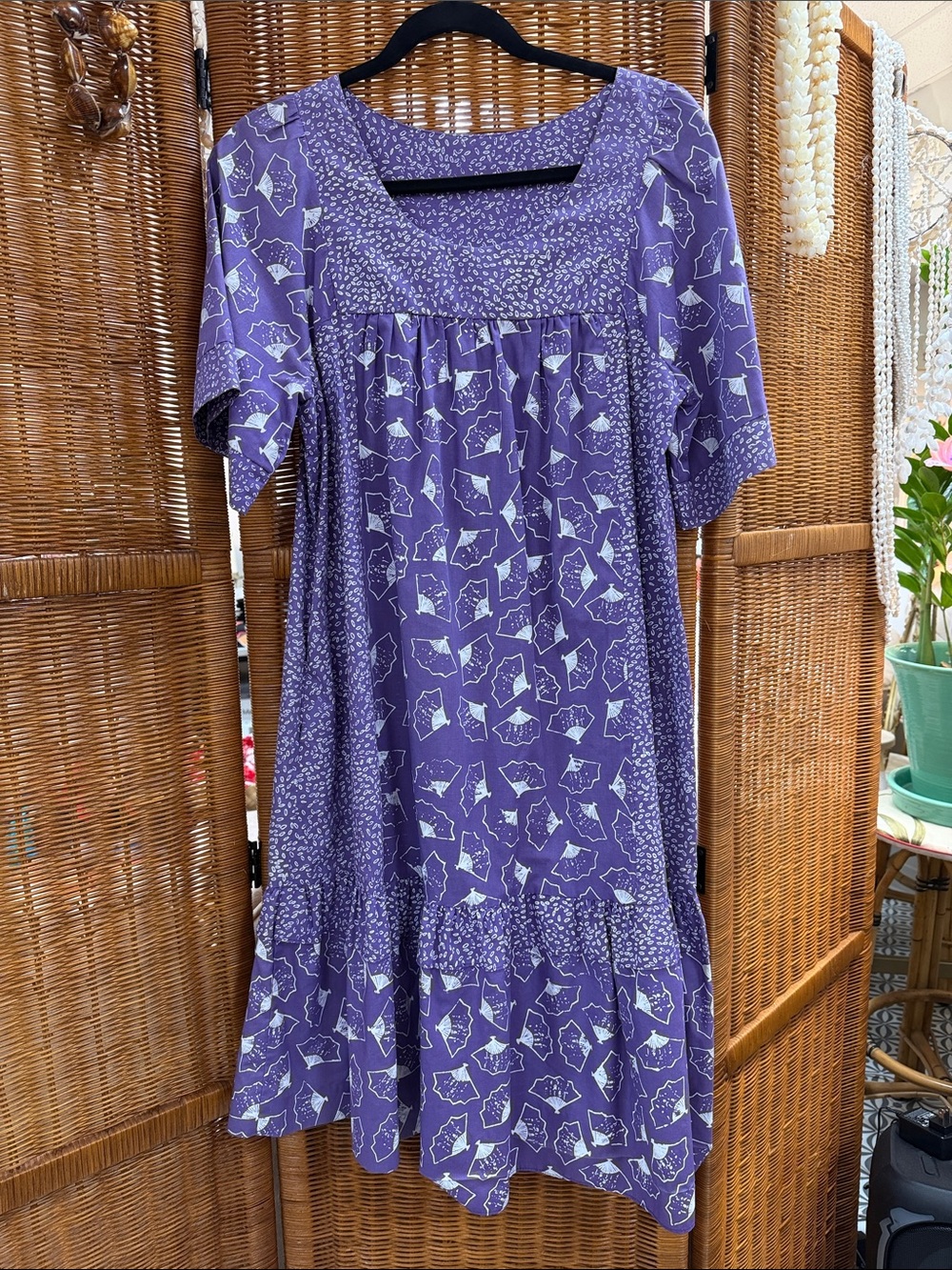 Purple Floral Print Women's Mu’u Dress